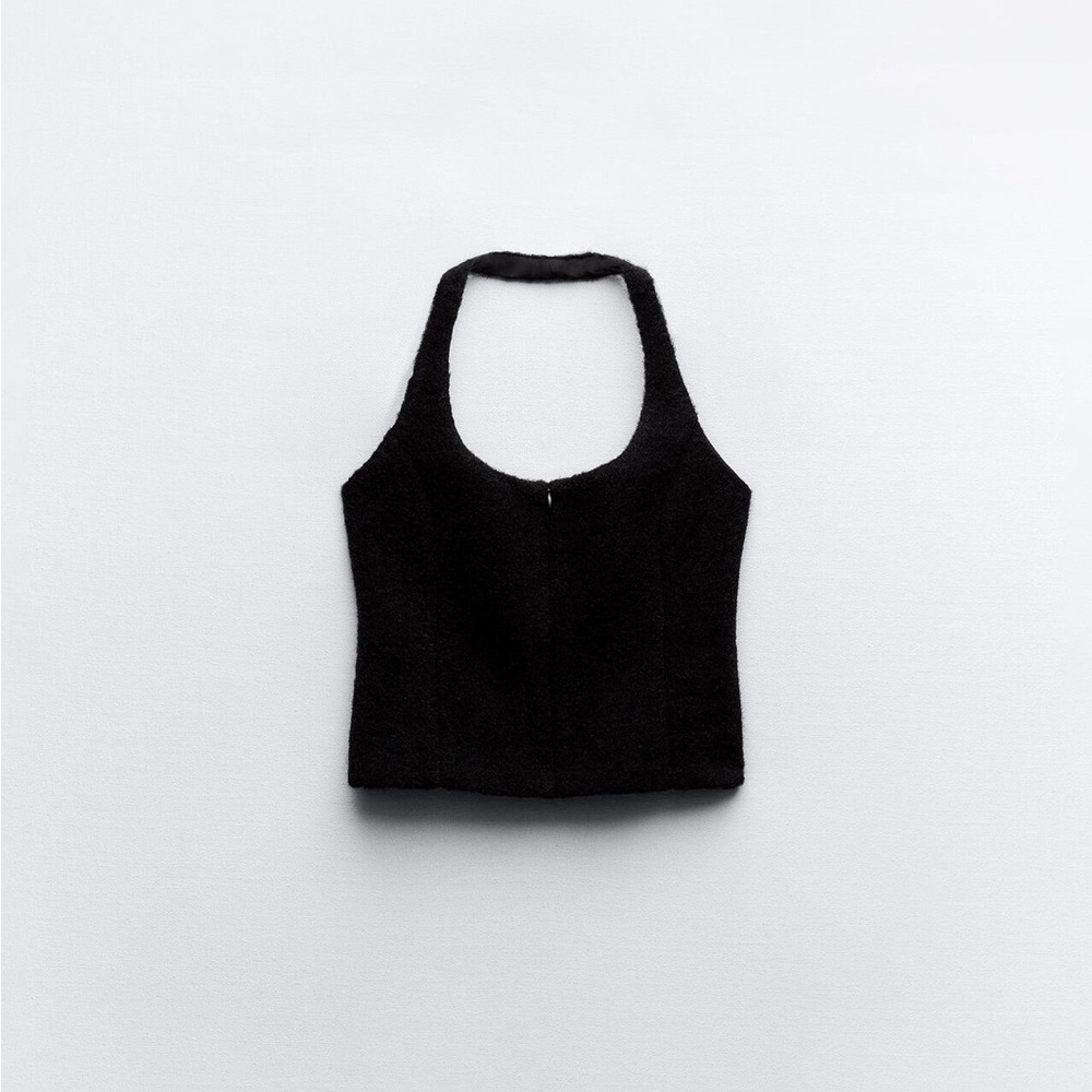 Zara Faux fur halter top